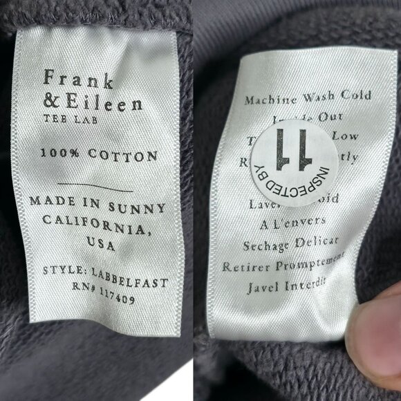 Frank & Eileen Belfast Elephant Grey Triple Fleece Double Breasted Jacket Size M - Picture 8 of 9